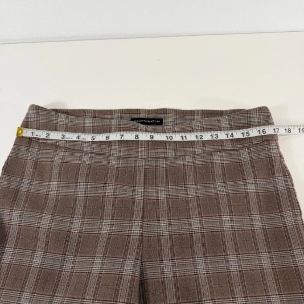 Counterparts Pull On Plaid Stretch Brown Trouser Pants Size L Preppy Career‎ 90s